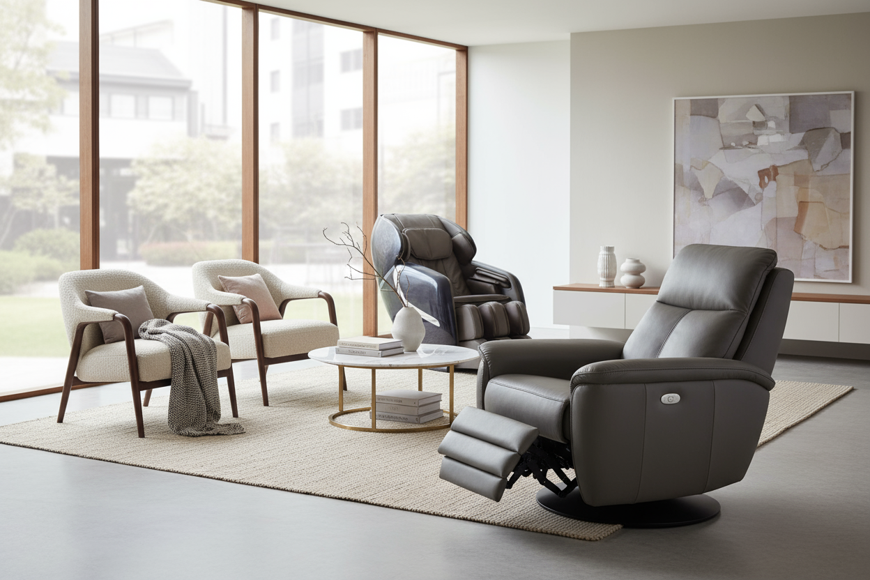 Foteliai, reglaineriai, masažinės kėdės