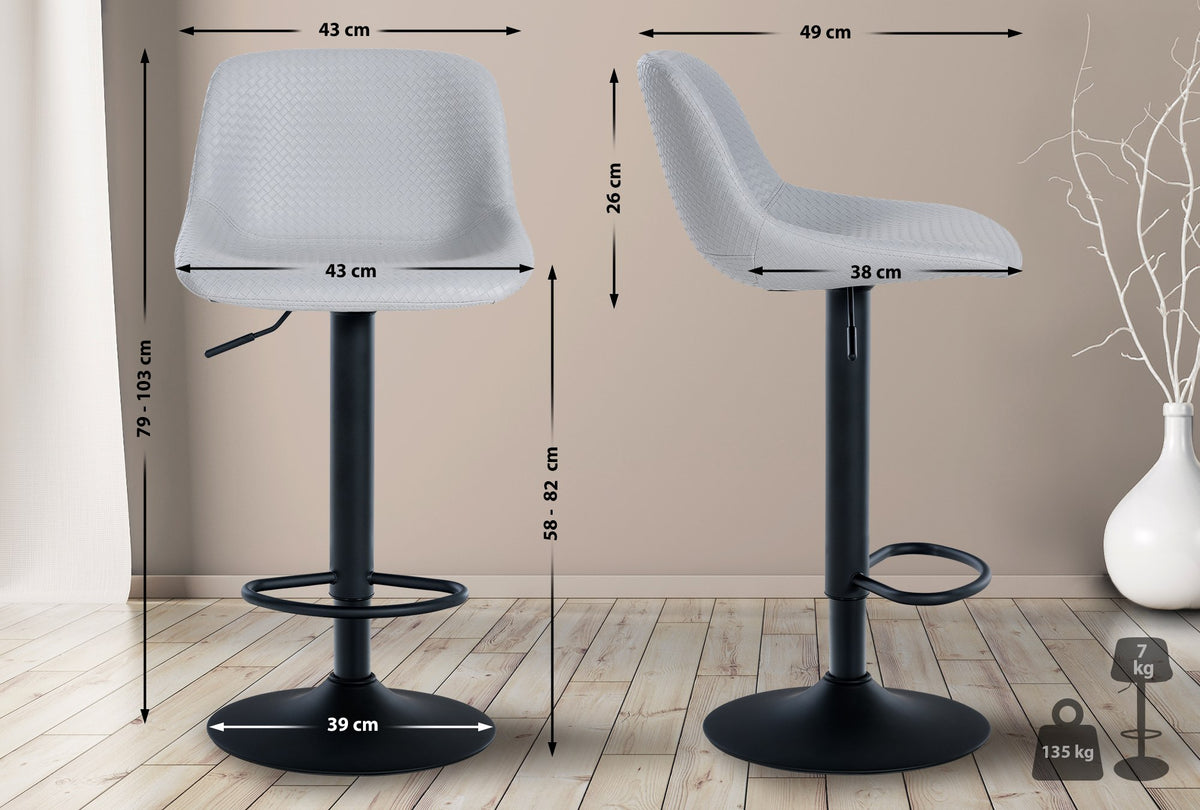 2 baro kėdžių komplektas Loft dirbtinė oda