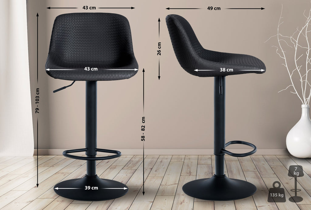 2 baro kėdžių komplektas Loft dirbtinė oda