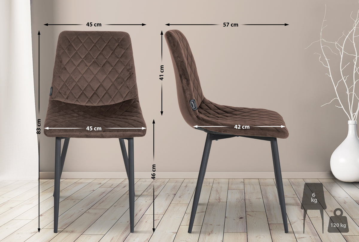 4 vnt. kėdžių komplektas Telde aksomas