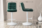 2 baro kėdžių komplektas Damar aksominis baltas