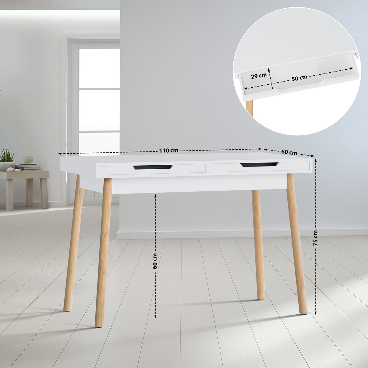 Rašomasis stalas Porto 110 cm V2