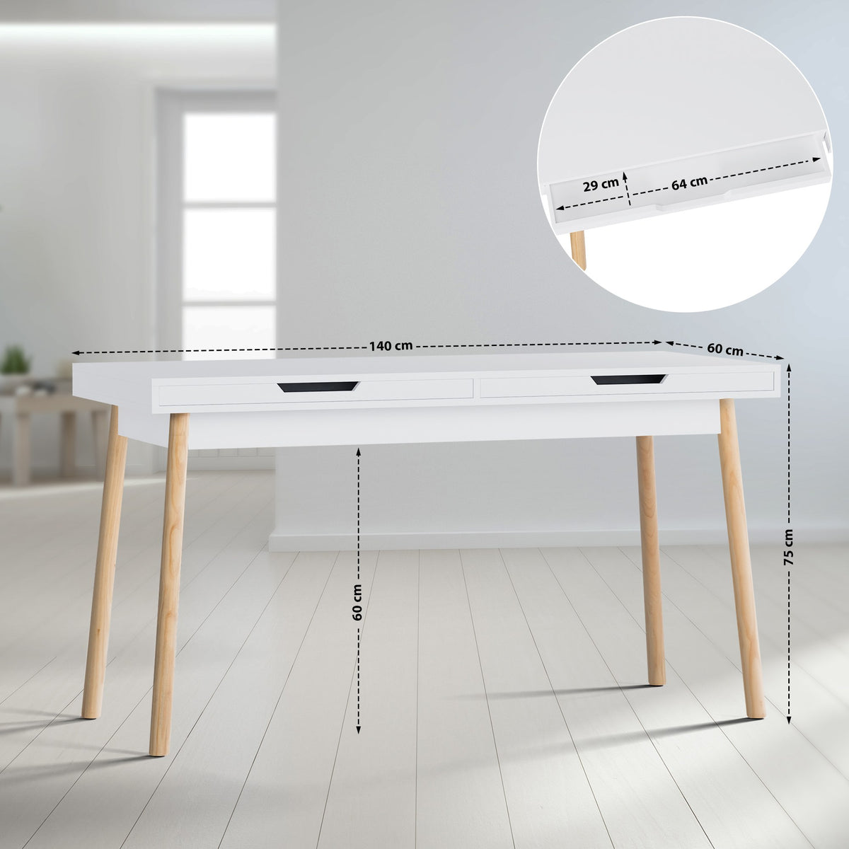 Rašomasis stalas Porto 140 cm V2