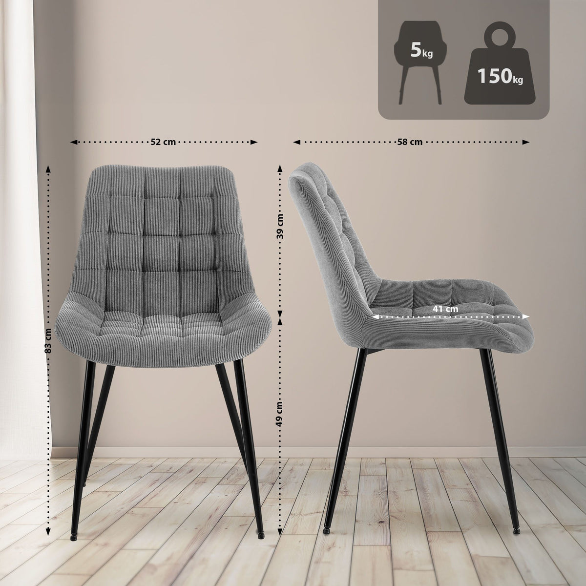 Valgomojo kėdė Sardna velvetinė