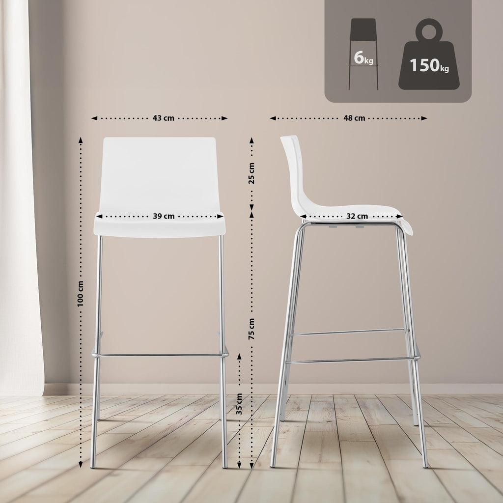 Baro kėdė Hoover Chrom 4 kojų konstrukcija