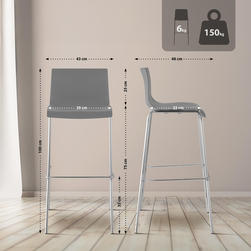 Baro kėdė Hoover Chrom 4 kojų konstrukcija
