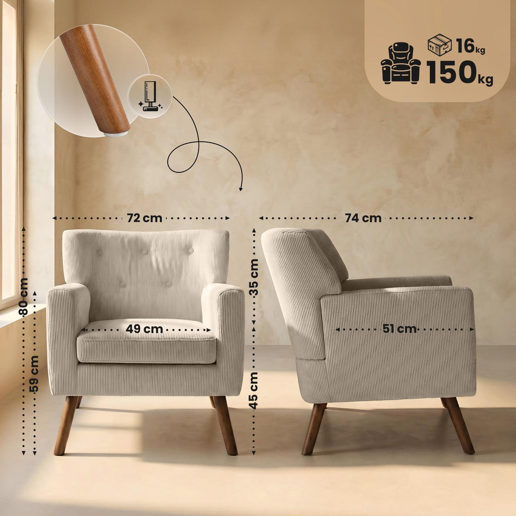 Fotelis Kioni Cord