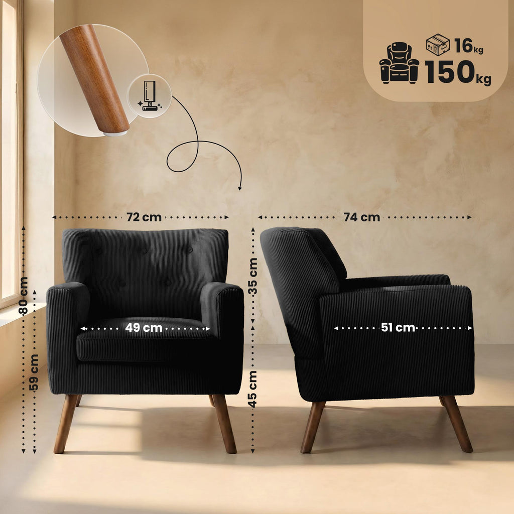 Fotelis Kioni Cord