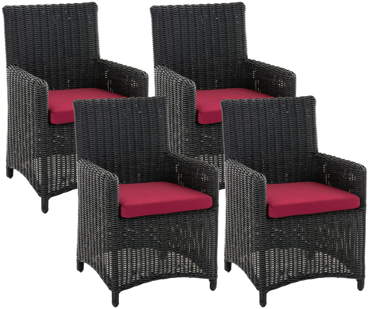 4 vnt. kėdžių rinkinys Fontana / Šv. Marlo rubino raudona 5mm