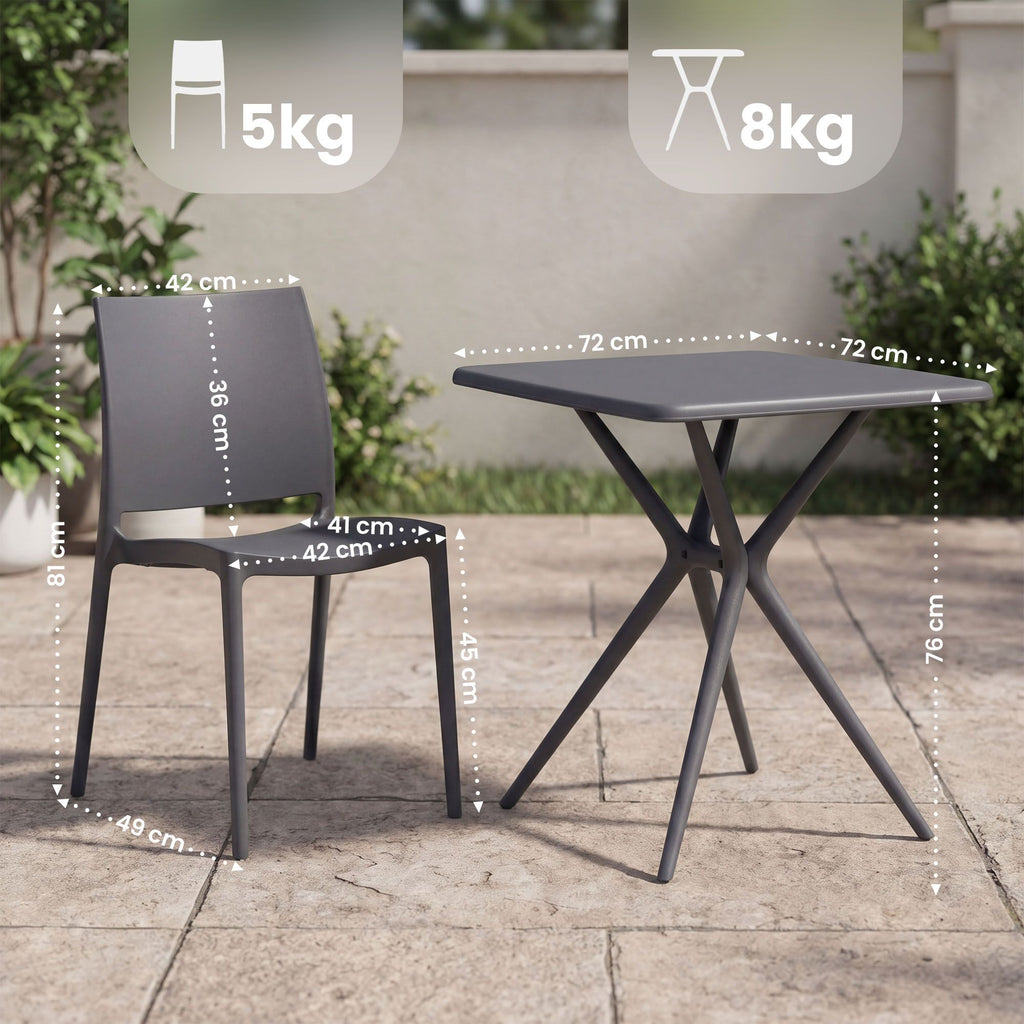 Sodo baldų komplektas Amino su 2 kėdėmis