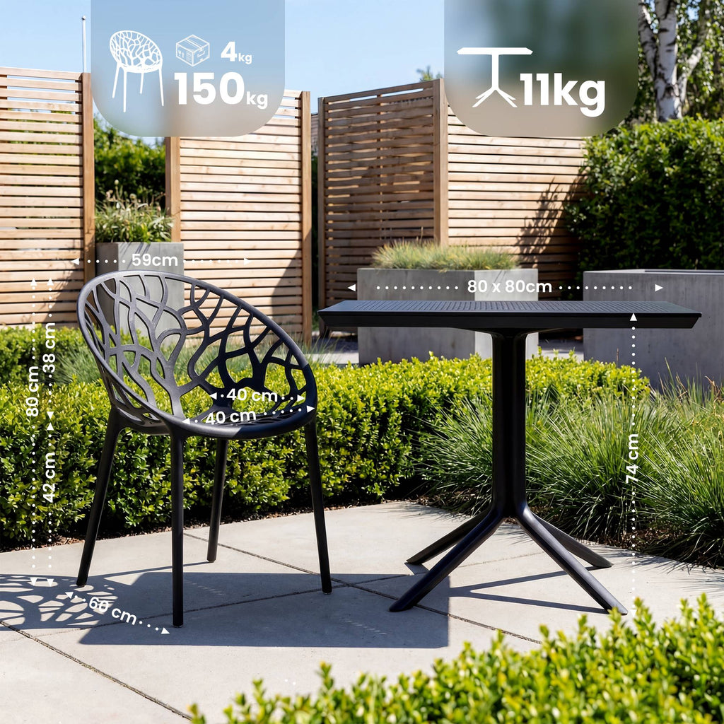 Sodo baldų komplektas Avara su 2 kėdėmis