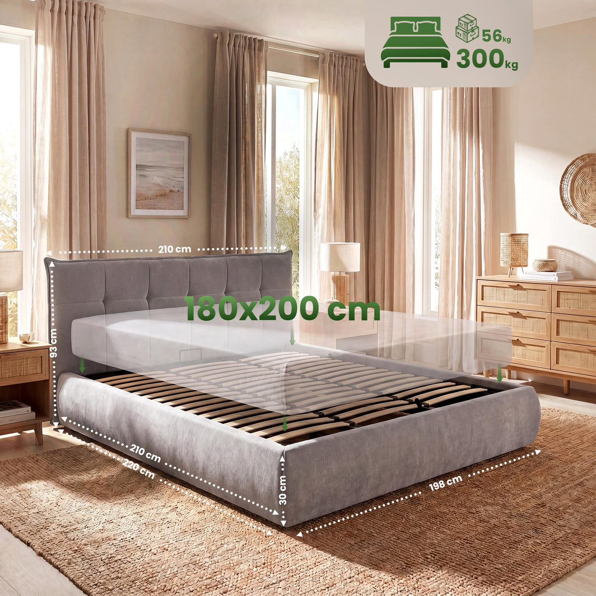 Lova Mirka 180x200 cm Audinys