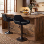 2 vnt. baro kėdžių komplektas Braga audinys juodas