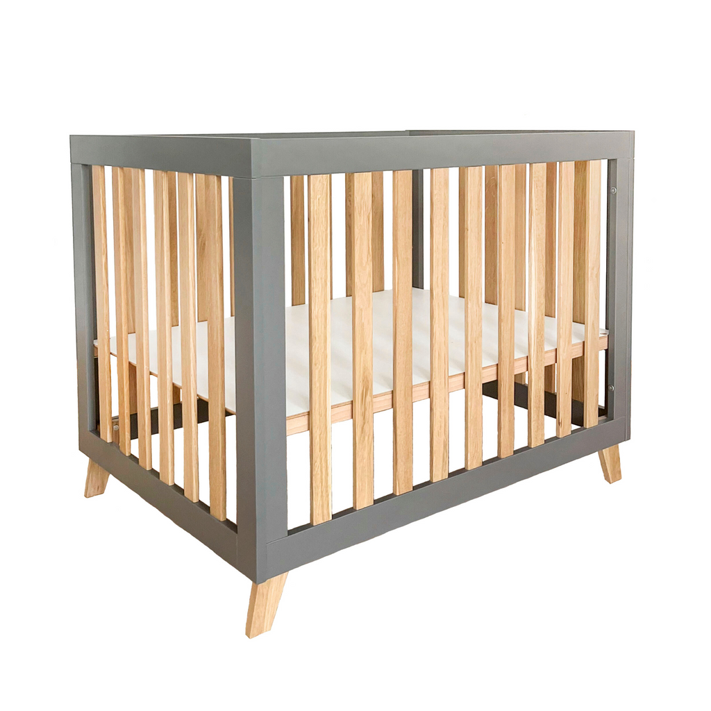 Kūdikio maniežas „Oak“, Pilka / natūrali mediena