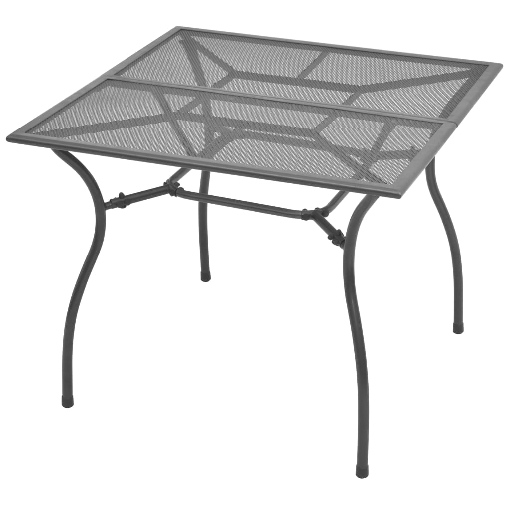 Sodo stalas, 90x90x72cm, plienas, tinklelis