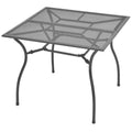 Sodo stalas, 90x90x72cm, plienas, tinklelis