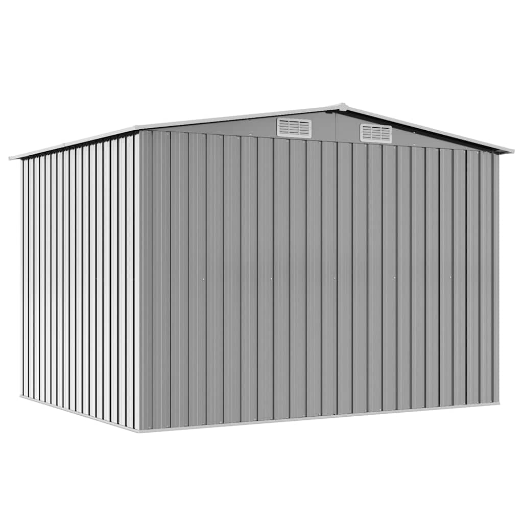 Sodo sandėliukas, pilkas, metalas, 257x205x178 cm