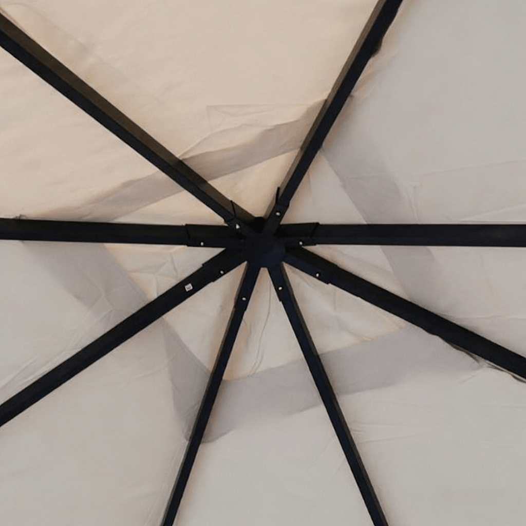 Pavėsinė/tentas/palapinė, 4x4 m, smėlio spalvos, plienas