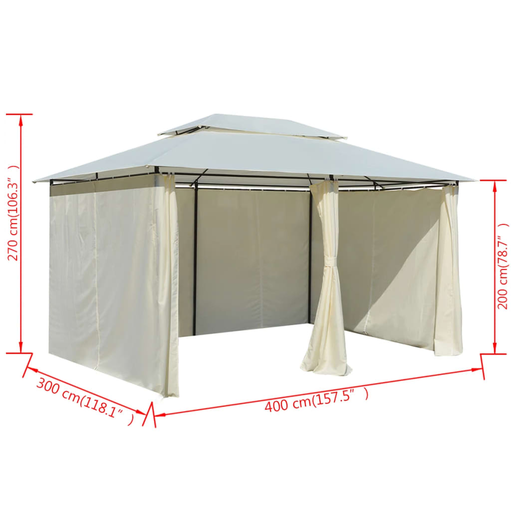 Pavėsinė, antracito spalvos, 3x4x2,6m, 160g/m²