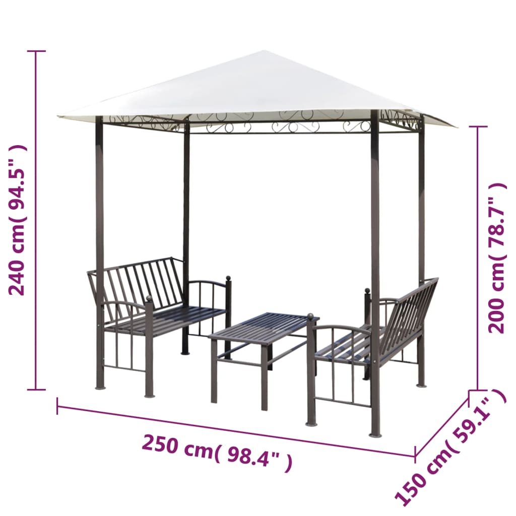 Sodo paviljonas su staliuku ir suoliukais, 2,5x1,5x2,4m