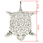 Kilimas leopardas, pliušinis, 139 cm, baltas