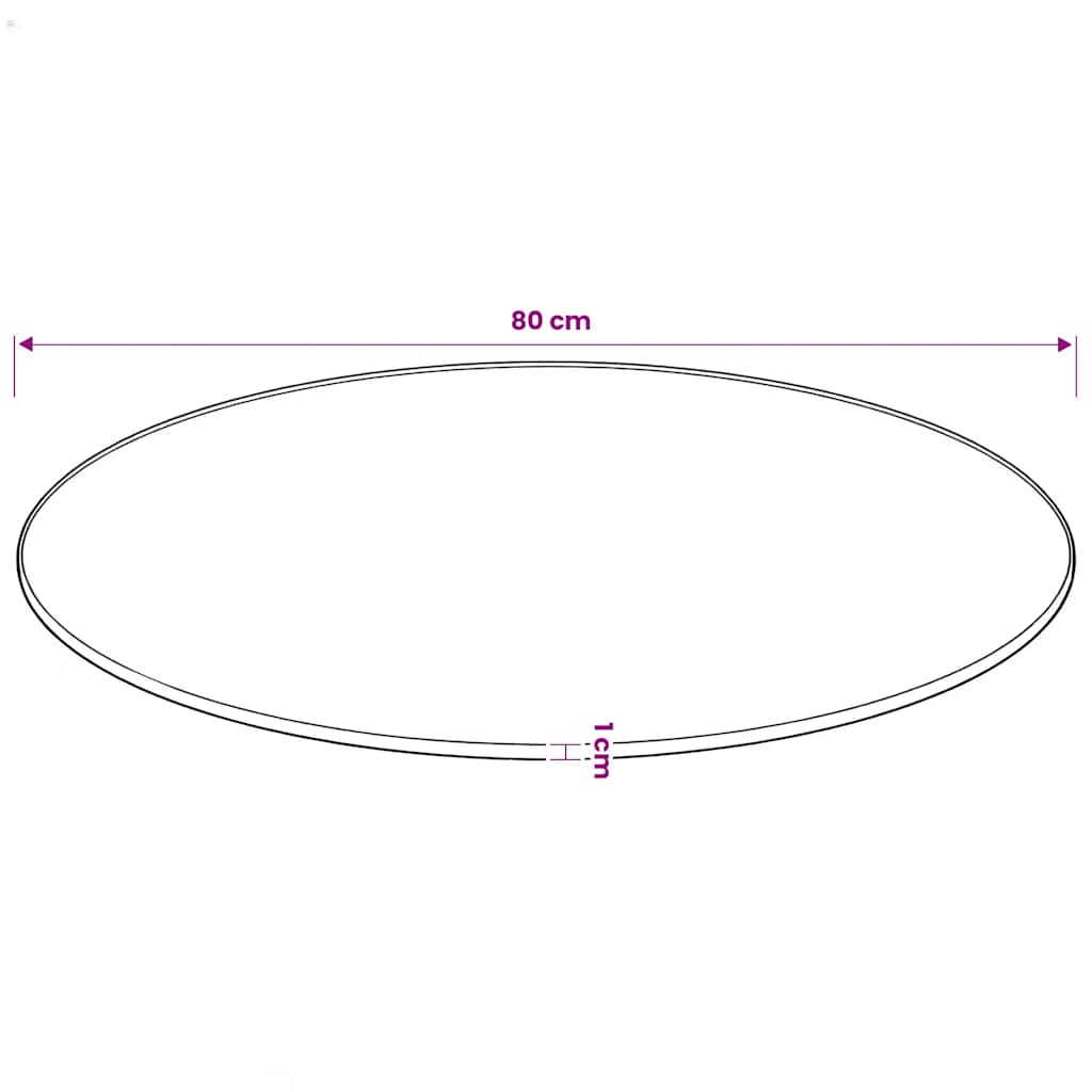 Stalviršis, grūdintas stiklas, apvalus, 80 cm
