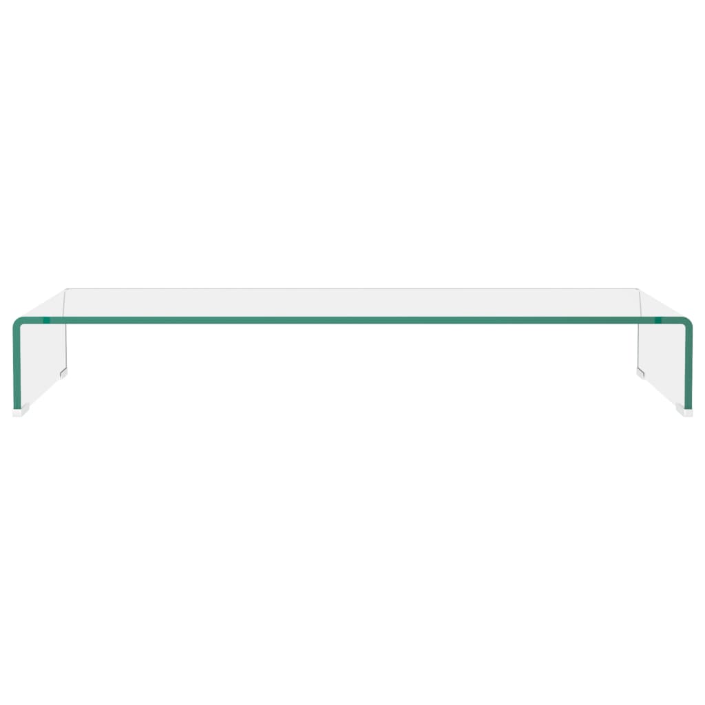 TV stovas/monitoriaus pakyla, skaidrus stiklas, 90x30x13 cm