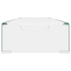 TV stovas/monitoriaus pakyla, skaidrus stiklas, 90x30x13 cm