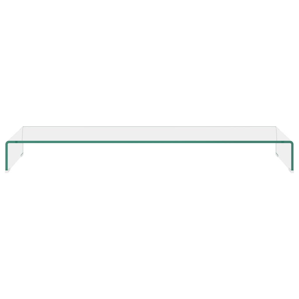 TV stovas/monitoriaus pakyla, skaidrus stiklas, 120x30x13 cm