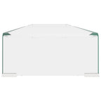 TV stovas/monitoriaus pakyla, skaidrus stiklas, 120x30x13 cm