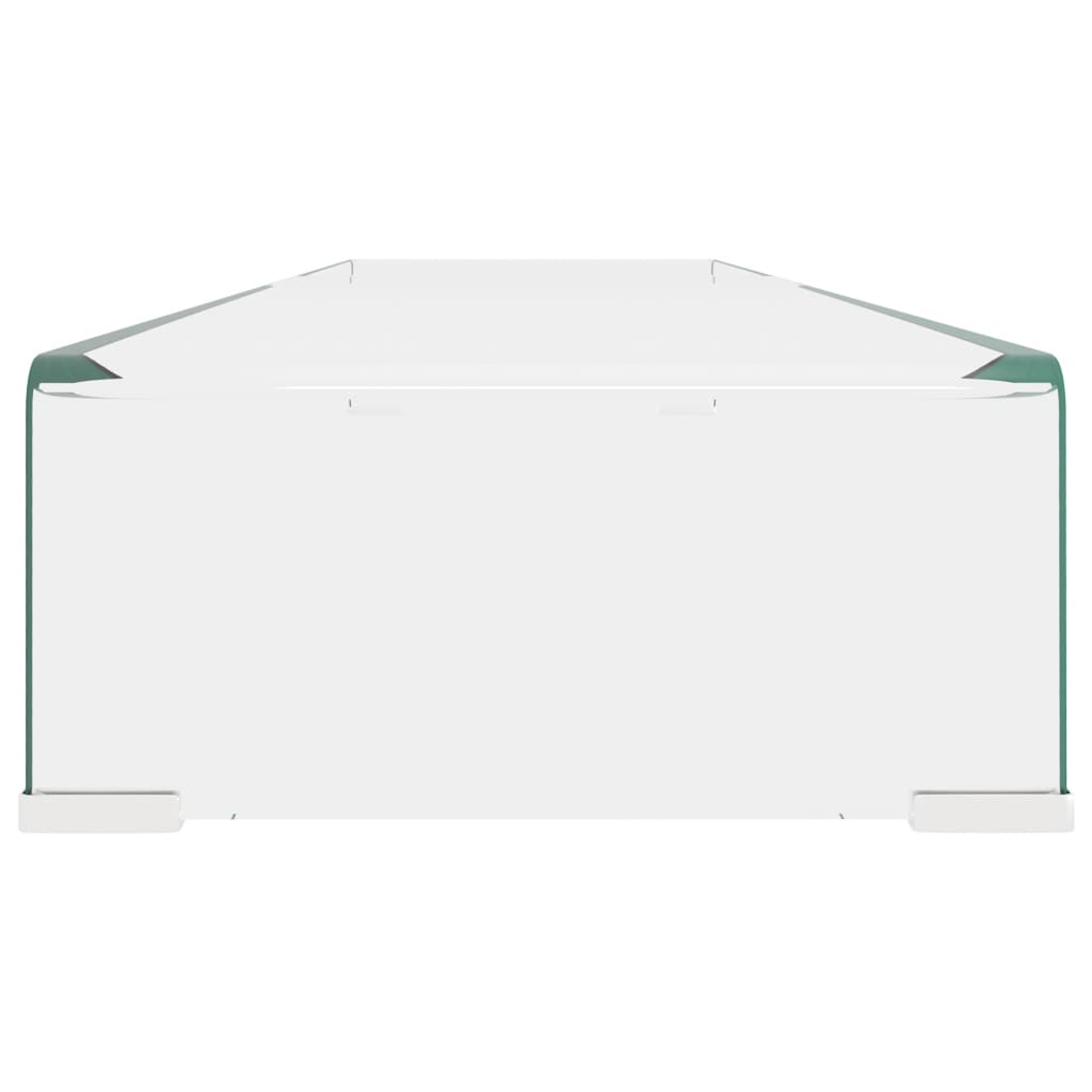 TV stovas/monitoriaus pakyla, skaidrus stiklas, 120x30x13 cm