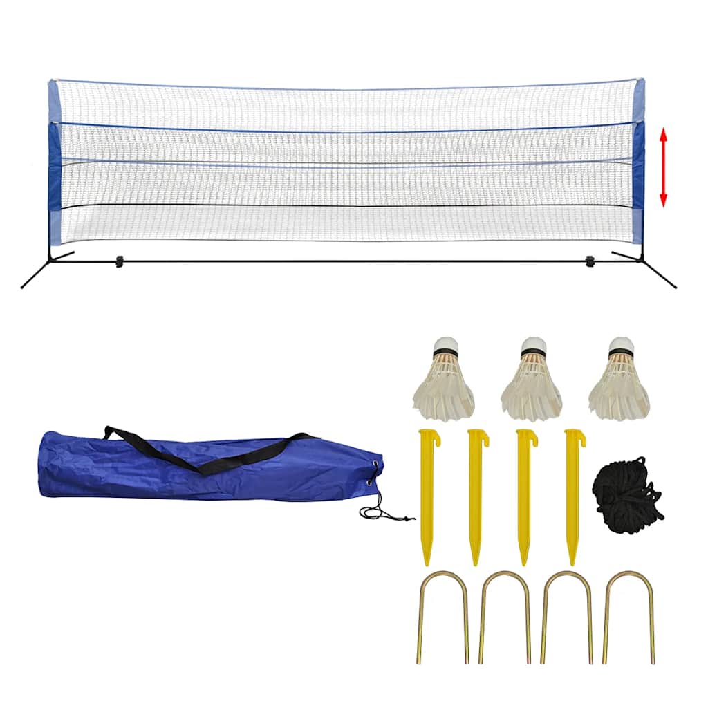 Badmintono tinklas su plunksninukais, 300x155 cm