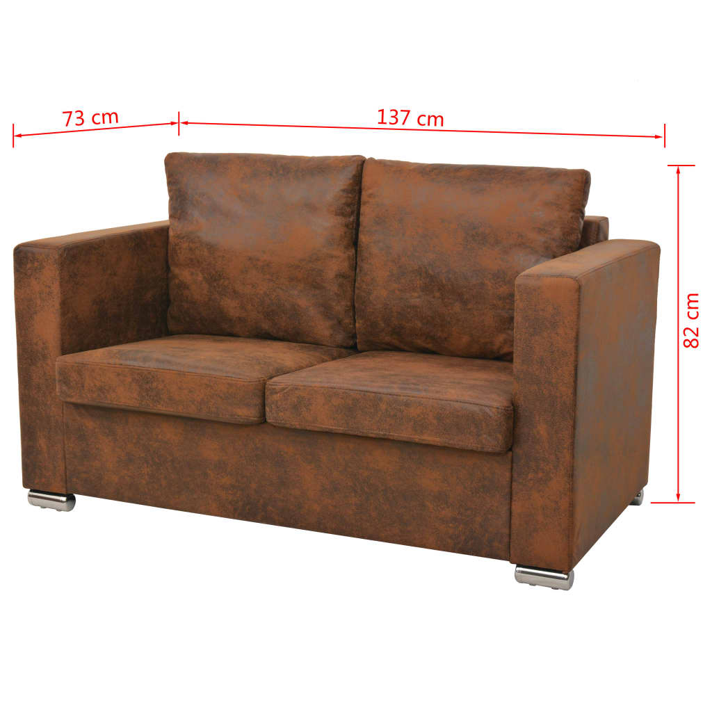 Dvivietė sofa, 137x73x82cm, dirbtinė zomšos oda