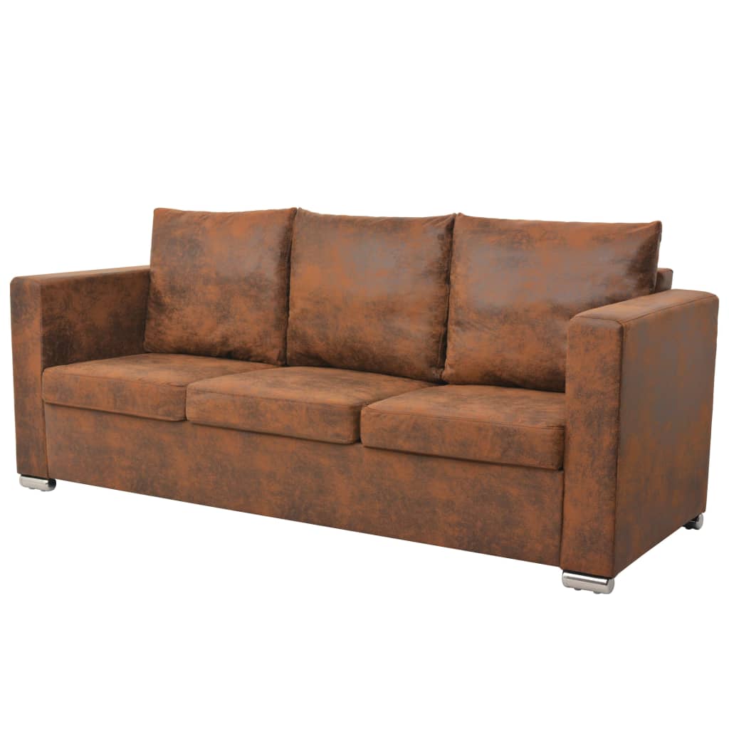 Trivietė sofa, 191x73x82cm, dirbtinė zomšos oda