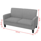 Dvivietė sofa, 135x65x76, šviesiai pilka