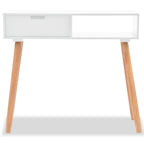 Konsolinis stalas, masyvi pušies mediena, 80x30x72cm, balta