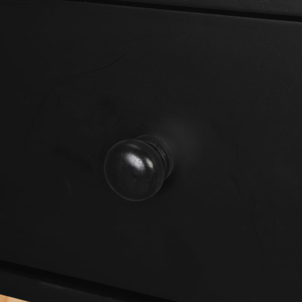 Naktiniai staliukai, 2vnt., pušies mediena, 40x30x61cm, juodi