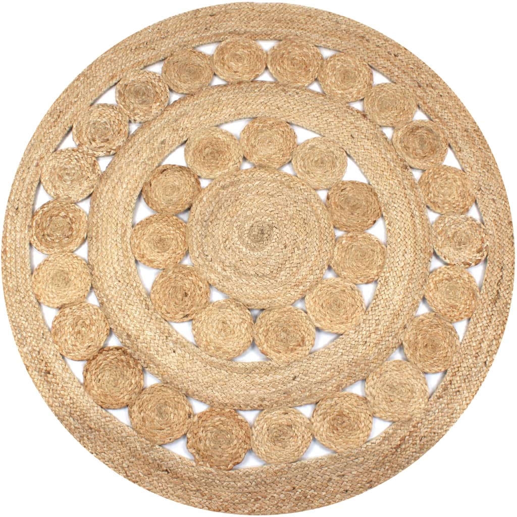 Kilimas, pintas dizainas, džiutas, 150cm, apvalus