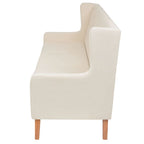 Trivietė sofa, audinys, kreminė balta