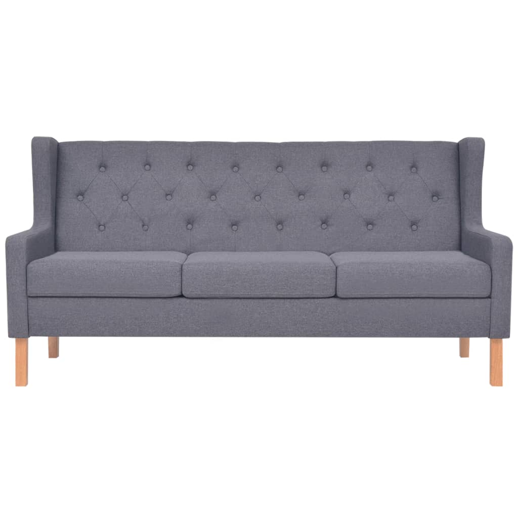 Trivietė sofa, audinys, pilka