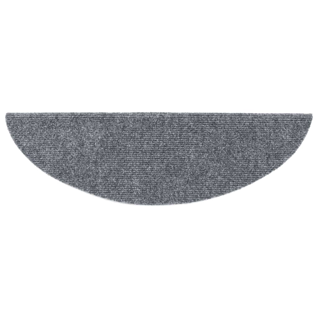 Laiptų kilimėliai, lipnūs, 15 vnt., 56x17x3 cm, šviesiai pilki, pusapvaliai