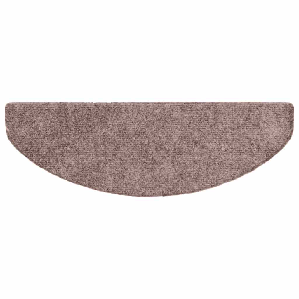 Laiptų kilimėliai, lipnūs, 15 vnt., 65x21x4 cm, šviesiai rudos spalvos, pusapvaliai, dideli