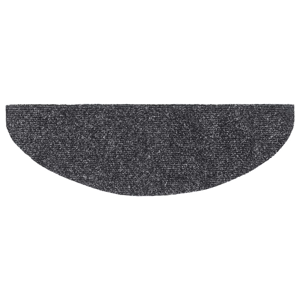 Laiptų kilimėliai, lipnūs, 15 vnt., 65x21x4 cm, tamsiai pilki, pusapvaliai, dideli