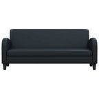 Trivietė sofa, dirbtinė oda, juoda