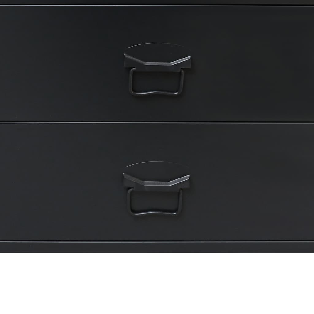 Komoda su stalčiais, metalas, industr. st., 78x40x93cm, juoda