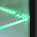 Sieninė TV sekcija su LED šviesomis, 5 d., blizgi, juoda