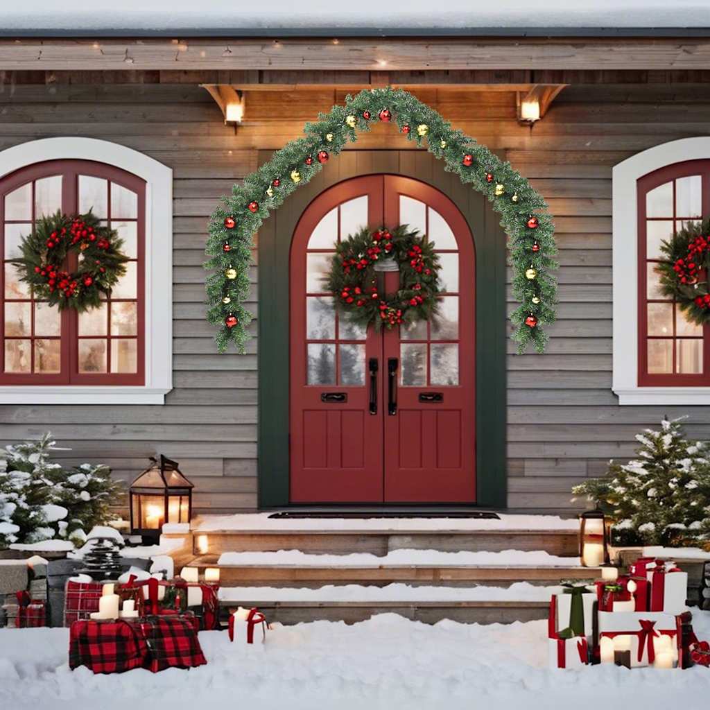 vidaXL Kalėdinė girlianda papuošta žaisliukais ir LED lemputėmis, 5m