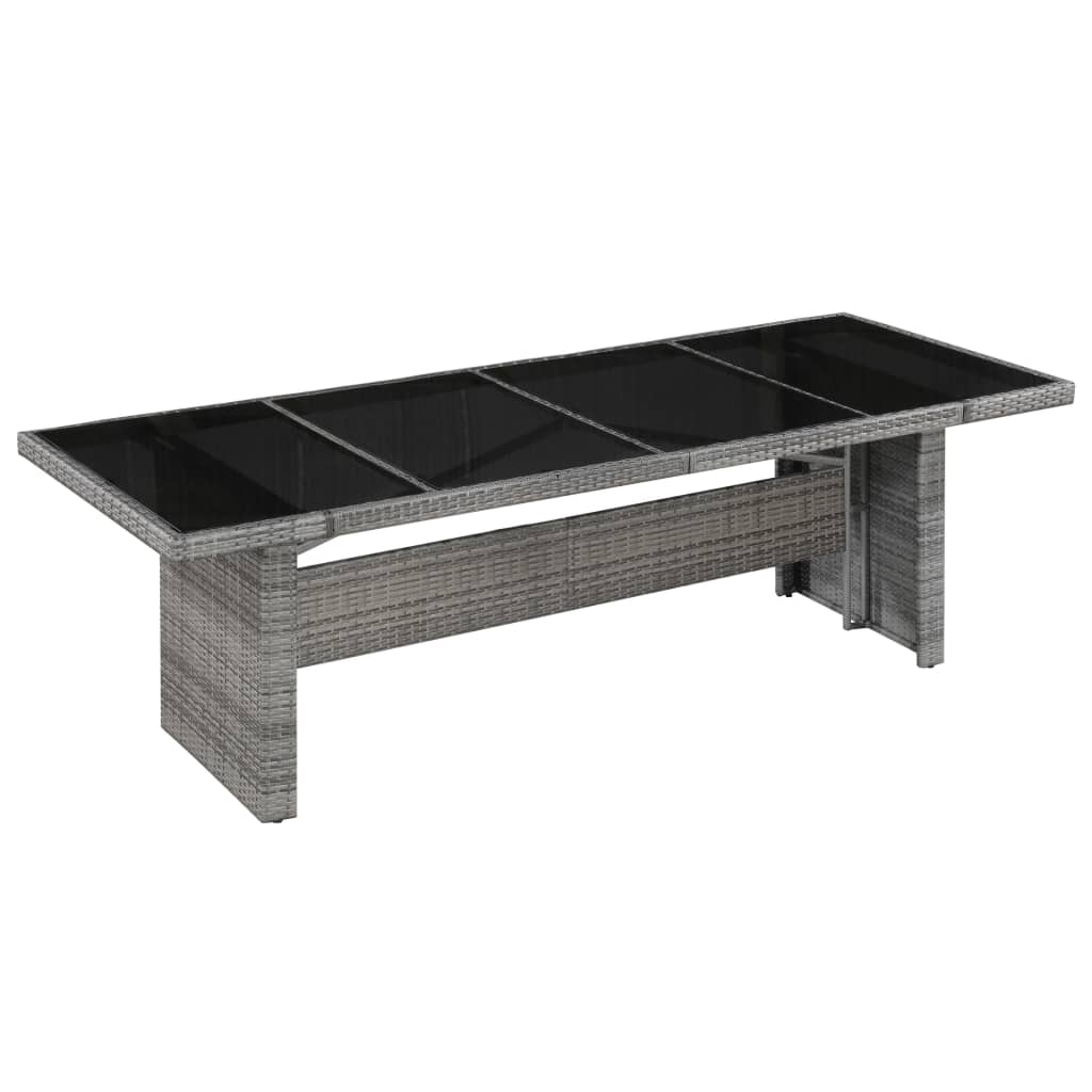 Sodo stalas, 240x90x74cm, poliratanas ir akacijos med. masyvas