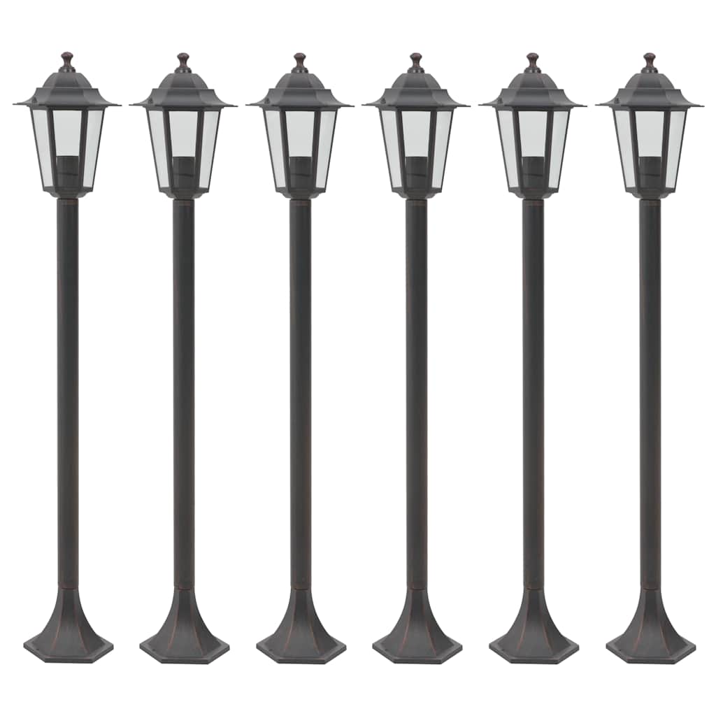 Sodo šviestuvai, 6vnt., E27, 110cm, aliuminis, bronziniai