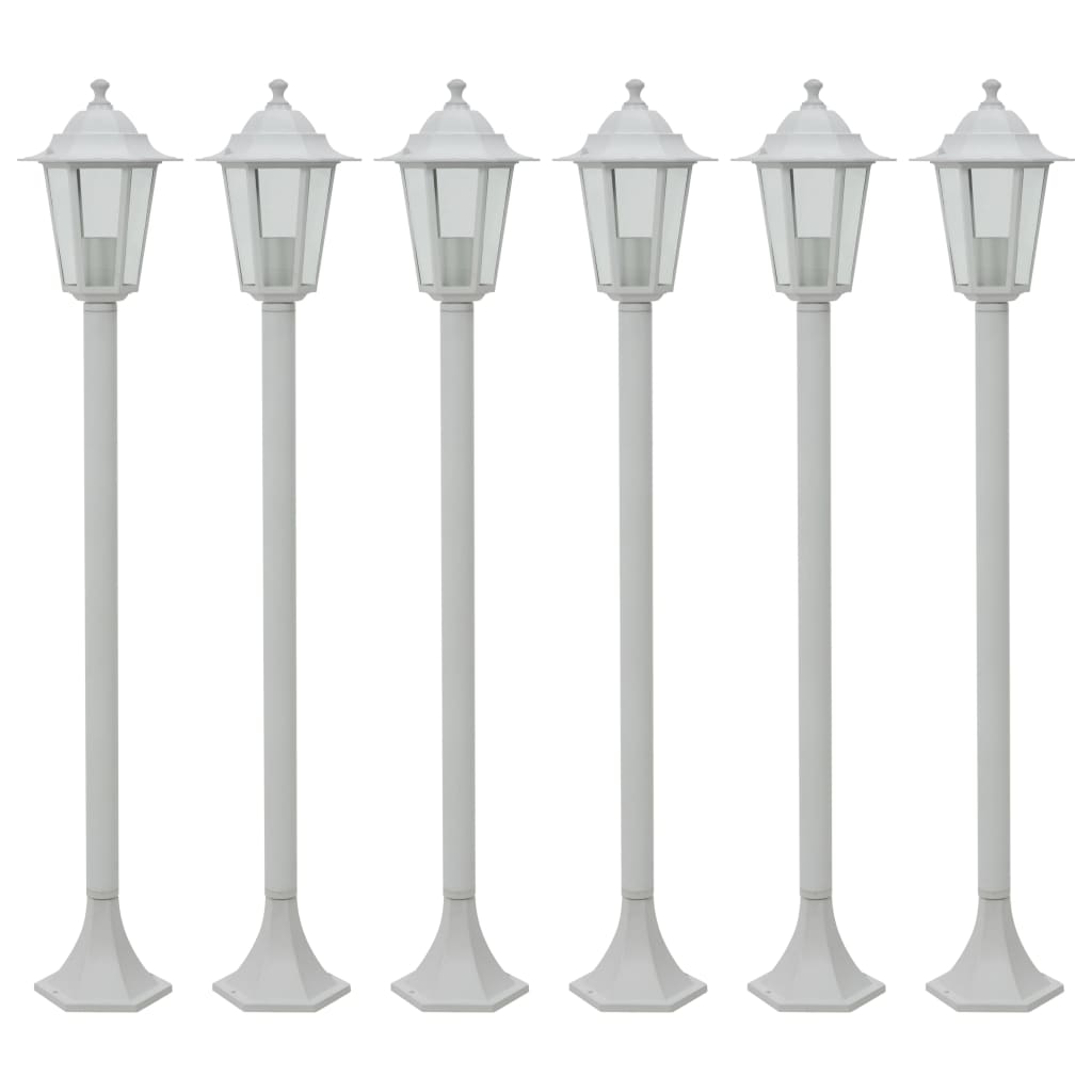 Sodo šviestuvai, 6vnt., E27, 110cm, aliuminis, balti